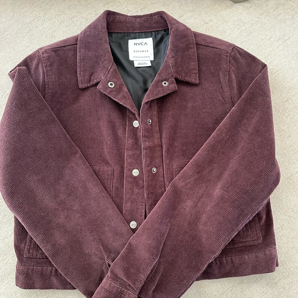 RVCA Women's Corduroy Jacket in Deep Burgundy